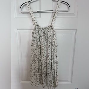 White and green babydoll dress